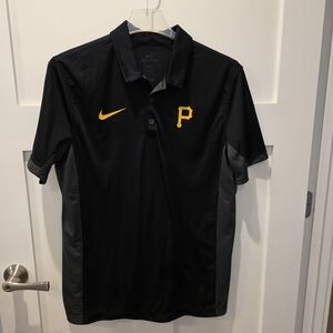 Nike Pittsburgh Pirates DriFit Franchise Polo Black Gray MLB Large Baseball